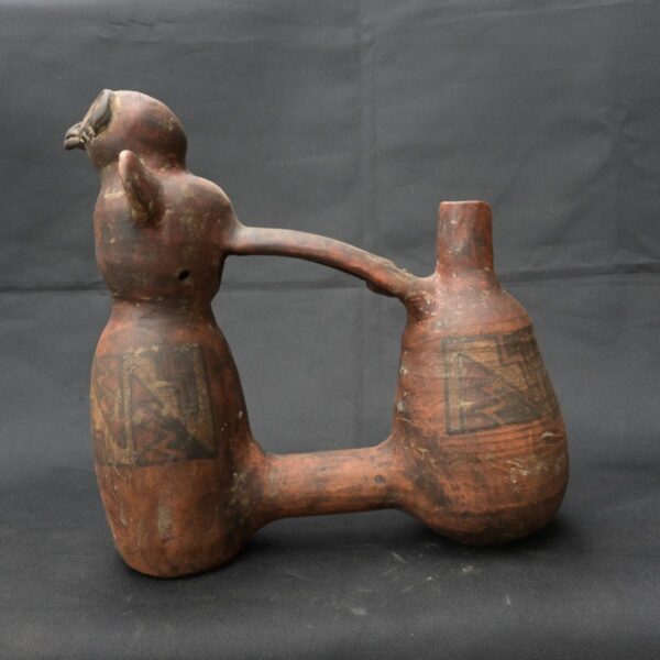 Pre Columbian Inca Ceramic Water Whistle Ritual Artifact - Image 3