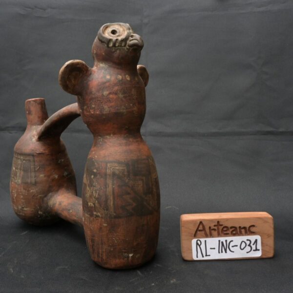 Pre Columbian Inca Ceramic Water Whistle Ritual Artifact - Image 12