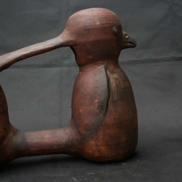 Pre Columbian Inca Ceramic Water Whistle Ritual Artifact - Image 8