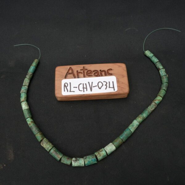Pre Columbian Chavin Turquoise Stone Necklace Ritual Artifact - Image 7