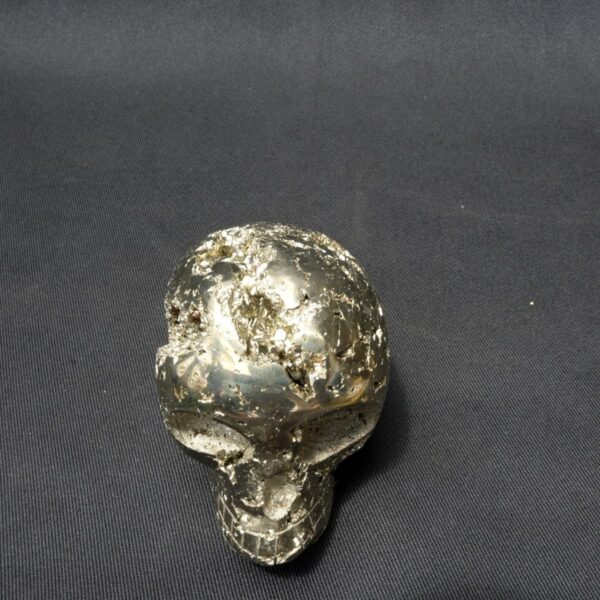 Gleaming Pyrite Skull Sculpture for Unique Dcor - Image 6
