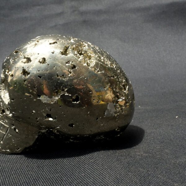 Gleaming Pyrite Skull Sculpture for Unique Dcor - Image 8