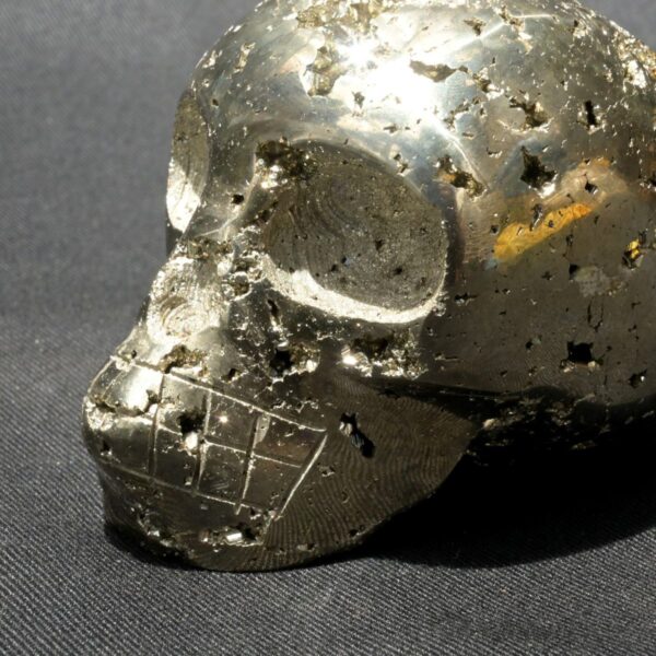 Gleaming Pyrite Skull Sculpture for Unique Dcor - Image 11