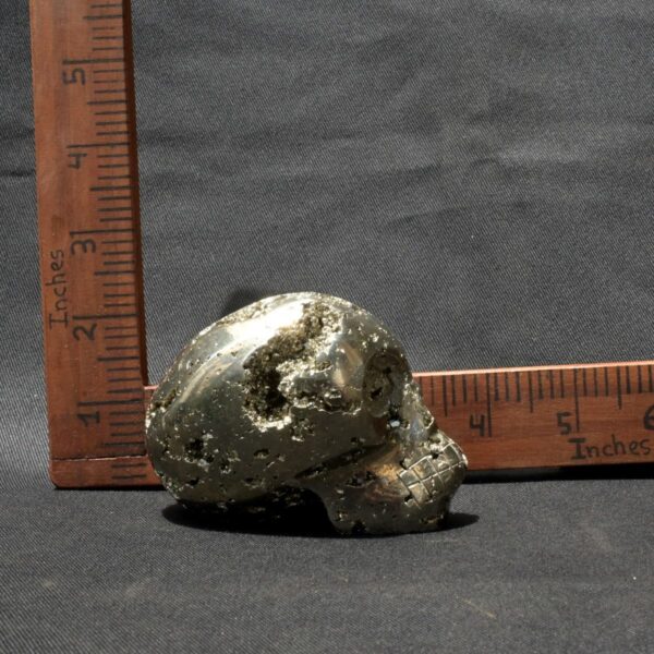 Gleaming Pyrite Skull Sculpture for Unique Dcor - Image 15