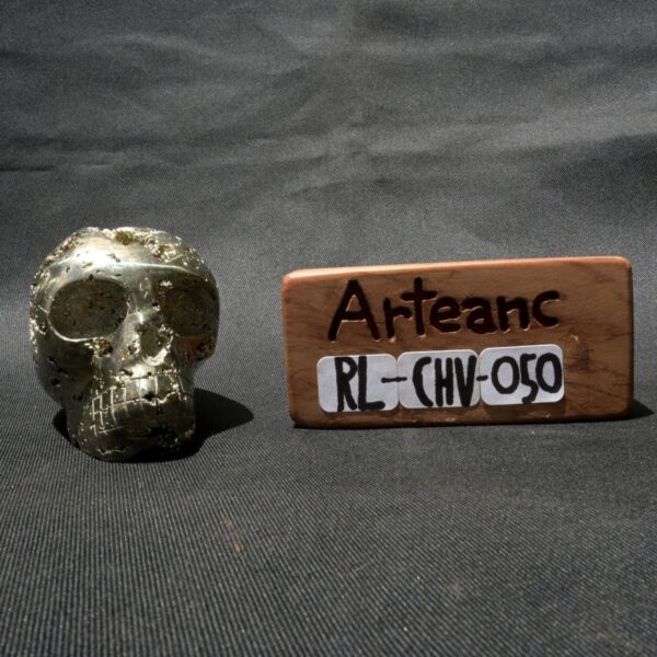Gleaming Pyrite Skull Sculpture for Unique Dcor - Image 16