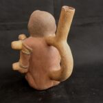 Pre-Columbian Moche Ceramic Bottle with Human Figure - Image 3