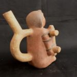 Pre-Columbian Moche Ceramic Bottle with Human Figure - Image 5