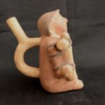 Pre-Columbian Moche Ceramic Bottle with Human Figure - Image 6