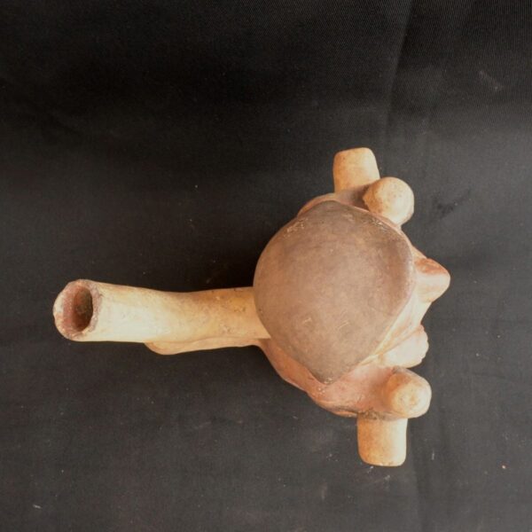 Pre-Columbian Moche Ceramic Bottle with Human Figure - Image 8