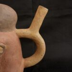 Pre-Columbian Moche Ceramic Bottle with Human Figure - Image 11