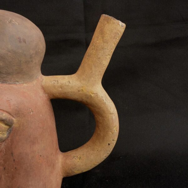 Pre-Columbian Moche Ceramic Bottle with Human Figure - Image 11