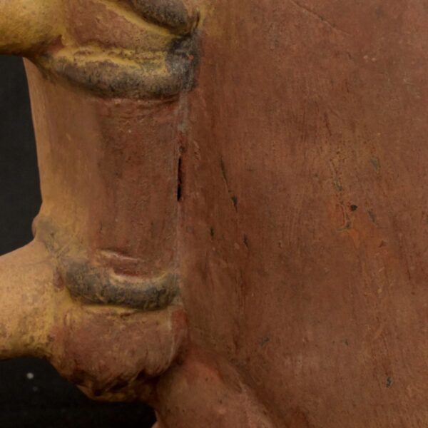 Pre-Columbian Moche Ceramic Bottle with Human Figure - Image 12