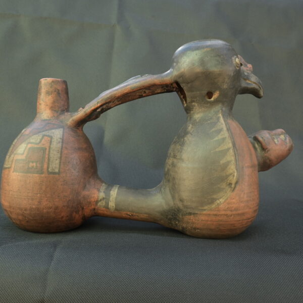 Pre Columbian Nasca Ceramic Water Whistle Sacred Ritual Artifact Peru - Imagen 5