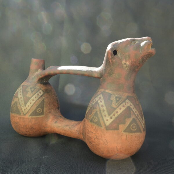 Pre Columbian Chimu Ceramic Whistling Vessel Sacred Andean Artifact - Imagen 2