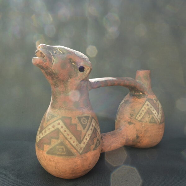 Pre Columbian Chimu Ceramic Whistling Vessel Sacred Andean Artifact - Imagen 3