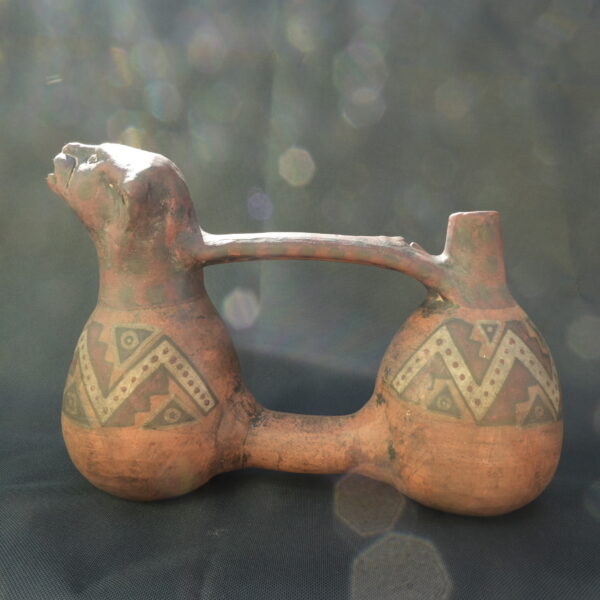 Pre Columbian Chimu Ceramic Whistling Vessel Sacred Andean Artifact - Imagen 4