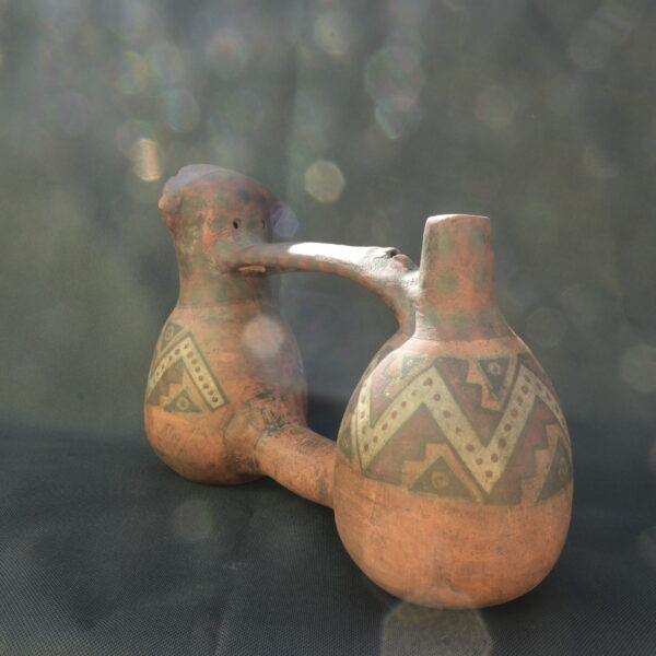 Pre Columbian Chimu Ceramic Whistling Vessel Sacred Andean Artifact - Imagen 5