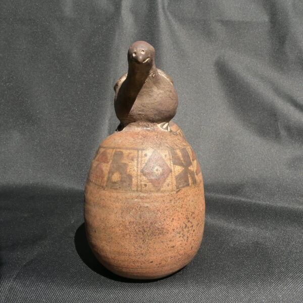 Pre Columbian Paracas Ceramic Water Whistle Sacred Artifact Peru - Imagen 7