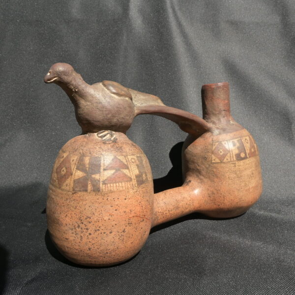 Pre Columbian Paracas Ceramic Water Whistle Sacred Artifact Peru - Imagen 8