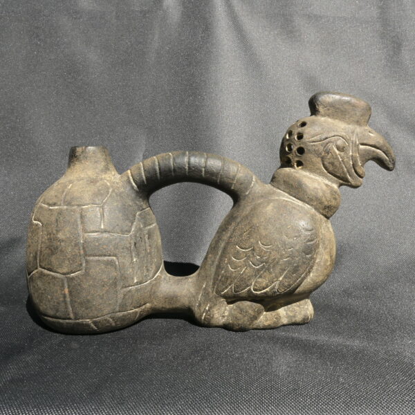 Pre Columbian Cupisnique Ceramic Water Whistle Condor Ritual Artifact - Imagen 5