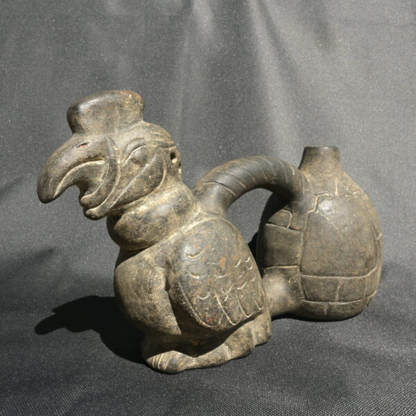 Pre Columbian Cupisnique Ceramic Water Whistle Condor Ritual Artifact - Imagen 8