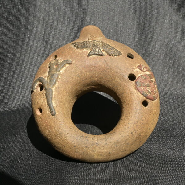 Pre Columbian Inca Ceramic Ocarina Sacred Artifact Andean Collectible - Imagen 6