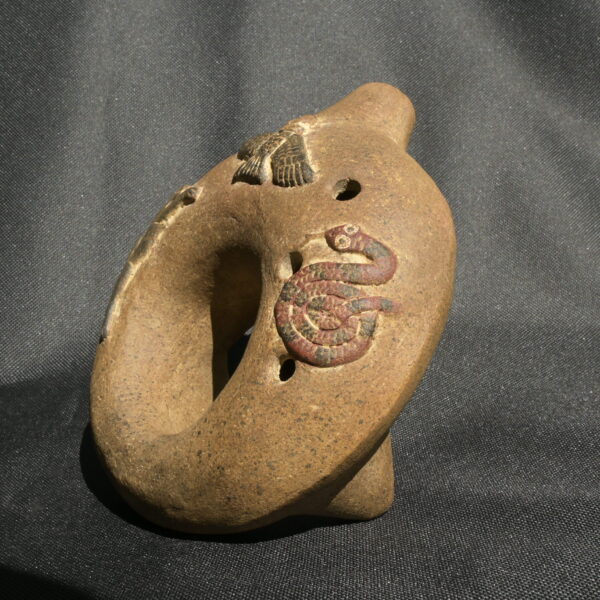 Pre Columbian Inca Ceramic Ocarina Sacred Artifact Andean Collectible - Imagen 7