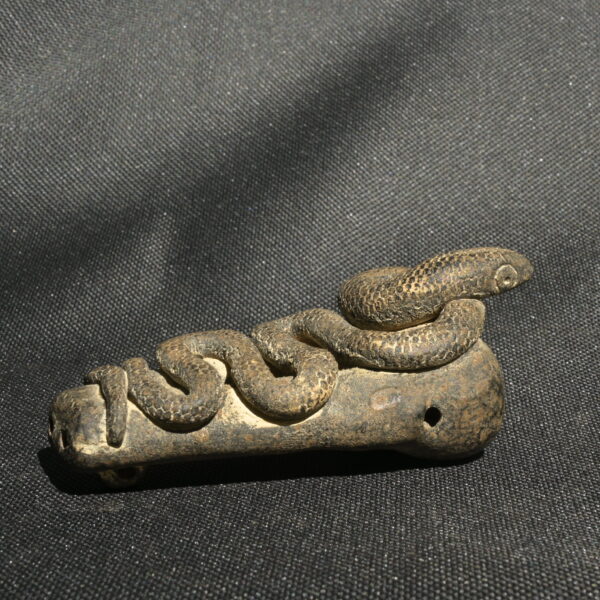 Pre Columbian Inca Ceramic Whistle Serpent Ceremonial Artifact - Imagen 4