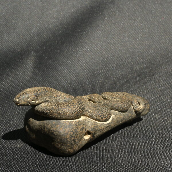 Pre Columbian Inca Ceramic Whistle Serpent Ceremonial Artifact - Imagen 7