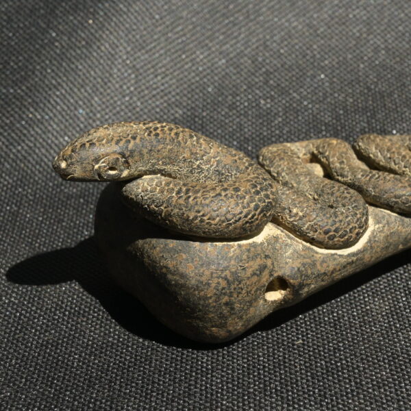 Pre Columbian Inca Ceramic Whistle Serpent Ceremonial Artifact - Imagen 11