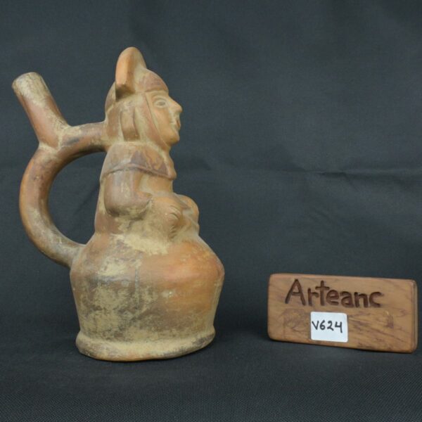 Pre Columbian Moche Ceramic Noblewoman Vessel Ancient Artifact - Imagen 21