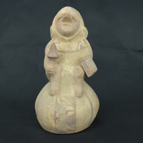 Pre Columbian Moche Ceramic Warrior Vessel Ceremonial Artifact Peru - Imagen 7