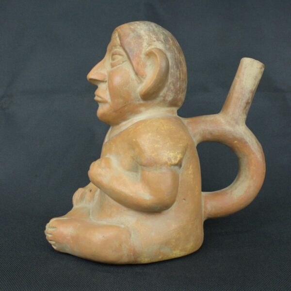 Pre Columbian Moche Ceramic Bottle Ritual Artifact Collectible Piece - Imagen 2