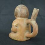 Pre Columbian Moche Ceramic Bottle Ritual Artifact Collectible Piece - Imagen 3