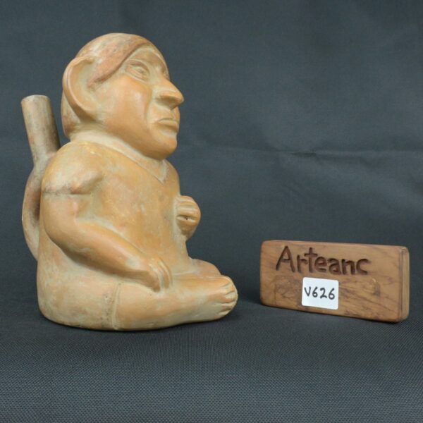 Pre Columbian Moche Ceramic Bottle Ritual Artifact Collectible Piece - Imagen 17
