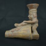 Pre Columbian Moche Ceramic Bottle Ritual Artifact Collectible Peru