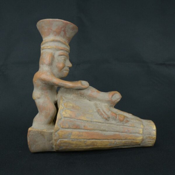 Pre Columbian Moche Ceramic Bottle Ritual Artifact Collectible Peru - Imagen 5