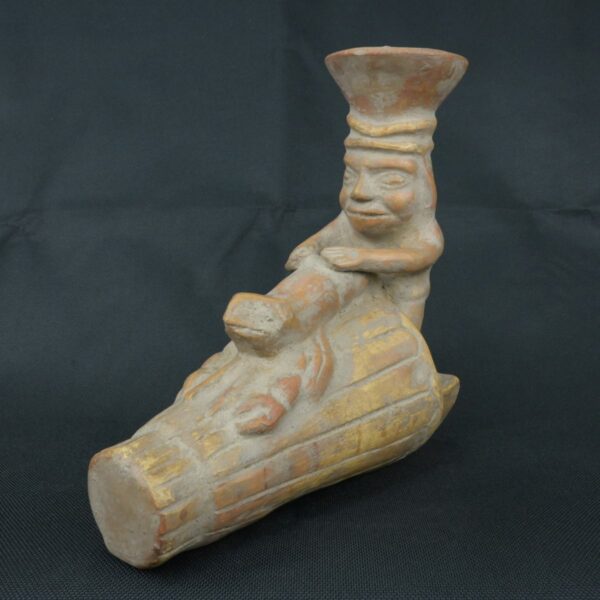 Pre Columbian Moche Ceramic Bottle Ritual Artifact Collectible Peru - Imagen 8