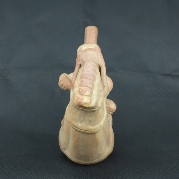 Pre Columbian Moche Ceramic Bottle Ritual Artifact Peru Collectible - Imagen 3