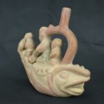 Pre Columbian Moche Ceramic Bottle Ritual Artifact Peru Collectible - Imagen 6