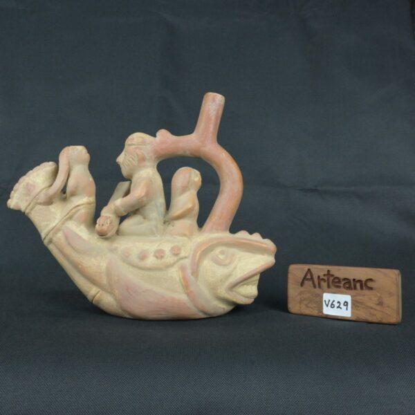 Pre Columbian Moche Ceramic Bottle Ritual Artifact Peru Collectible - Imagen 20