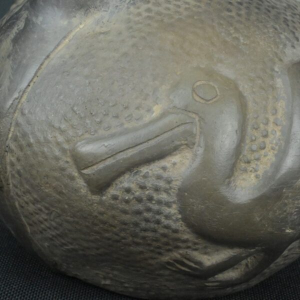 Pre Columbian Moche Black Ceramic Bottle Ritual Artifact Peru - Imagen 12