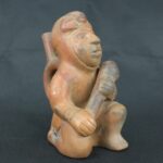 Pre Columbian Moche Ceramic Soldier Vessel Ritual Artifact Collectible