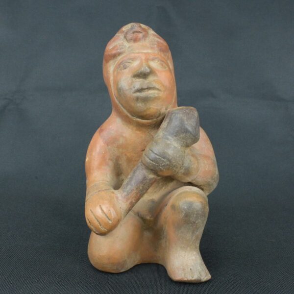 Pre Columbian Moche Ceramic Soldier Vessel Ritual Artifact Collectible - Imagen 2