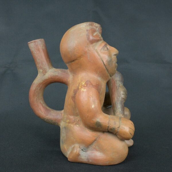 Pre Columbian Moche Ceramic Soldier Vessel Ritual Artifact Collectible - Imagen 8