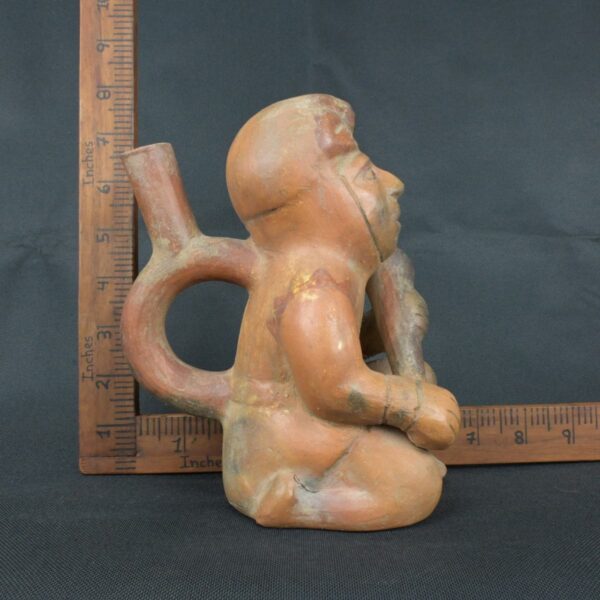 Pre Columbian Moche Ceramic Soldier Vessel Ritual Artifact Collectible - Imagen 15