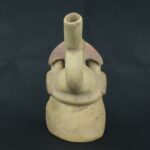 Pre Columbian Moche Ceramic Head Bottle Ceremonial Artifact - Imagen 4
