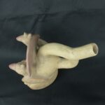 Pre Columbian Moche Ceramic Head Bottle Ceremonial Artifact - Imagen 9