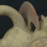 Pre Columbian Moche Ceramic Head Bottle Ceremonial Artifact - Imagen 16