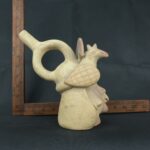 Pre Columbian Moche Ceramic Head Bottle Ceremonial Artifact - Imagen 18